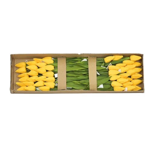 Sztuczny tulipan ołówek w kolorze żółtym 55 cm