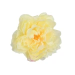 Sztuczna piwonia rozwinięta w kolorze jasno żółtym 15 cm