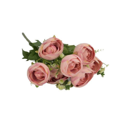 Sztuczny bukiet peoni x7 w kolorze jasno różowym 47 cm
