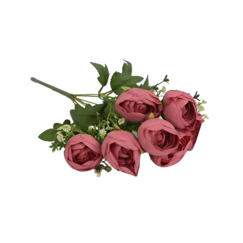 Sztuczny bukiet peoni x7 w kolorze różowym 47 cm