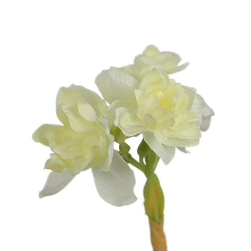 Sztuczny narcyz pojedynczy w kolorze białym 55 cm