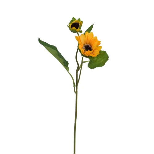 Sztuczny pojedynczy słonecznik w kolorze żółtym 50 cm