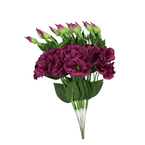 Sztuczna eustoma na piku w kolorze fuksji 50 cm