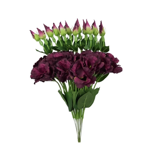 Sztuczna eustoma na piku w kolorze bordowym 50 cm