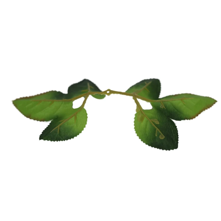 Sztuczne pojedyncze liście do róży w kolorze zielonym 18 cm