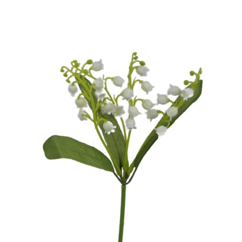 Sztuczna konwalia na piku w kolorze białym 32 cm
