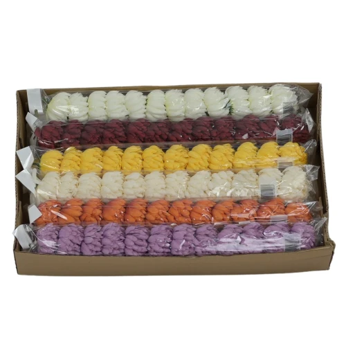 Karton sztucznej mini chryzantemy mix kolorów 8 cm mix 2