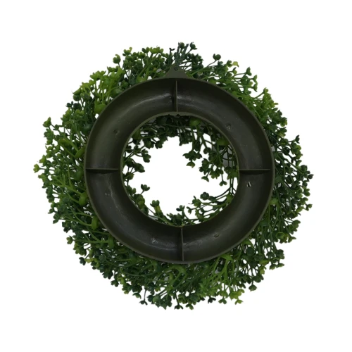 Sztuczny wianek plastikowy w kolorze zielonym 25 cm