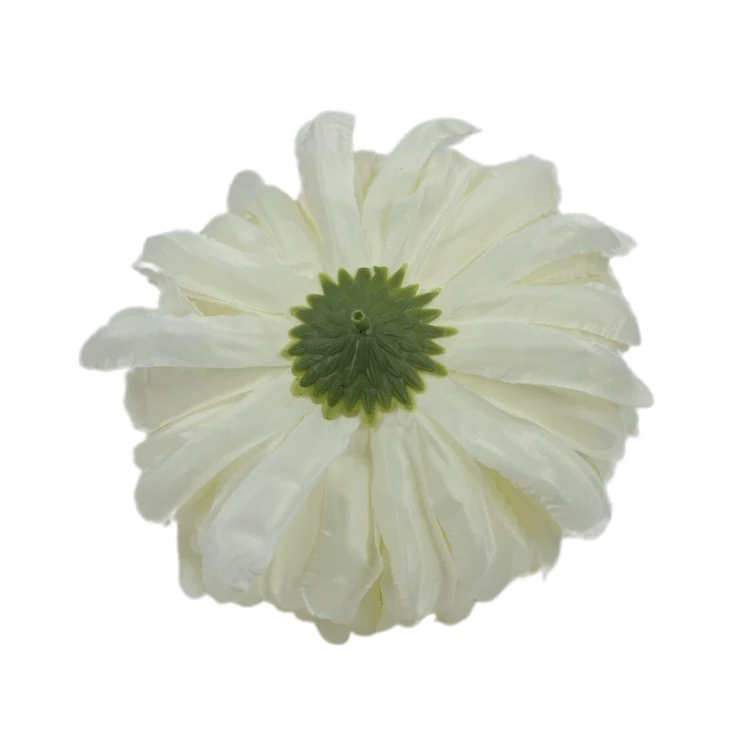 Sztuczna chryzantema czesana w kolorze białym 14 cm
