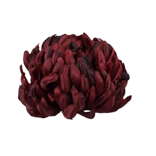 Sztuczna chryzantema czesana w kolorze bordowym 14 cm