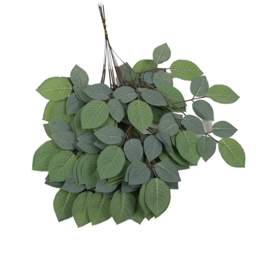 Sztuczny liść do róży w kolorze zielono-szarym 50 cm