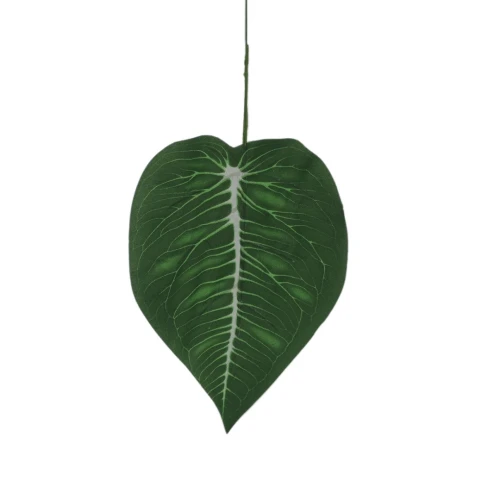 Sztuczny liść anturium w kolorze zielonym 37 cm