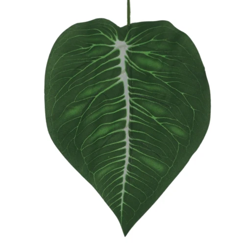 Sztuczny liść anturium w kolorze zielonym 37 cm