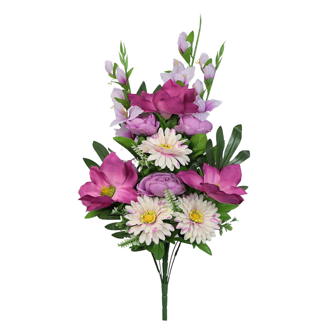 Sztuczny bukiet mieszany z magnolią w kolorze fuksji 70 cm