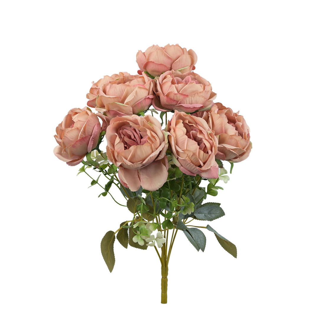 Sztuczny bukiet piwonii x9 w kolorze różowym 44 cm