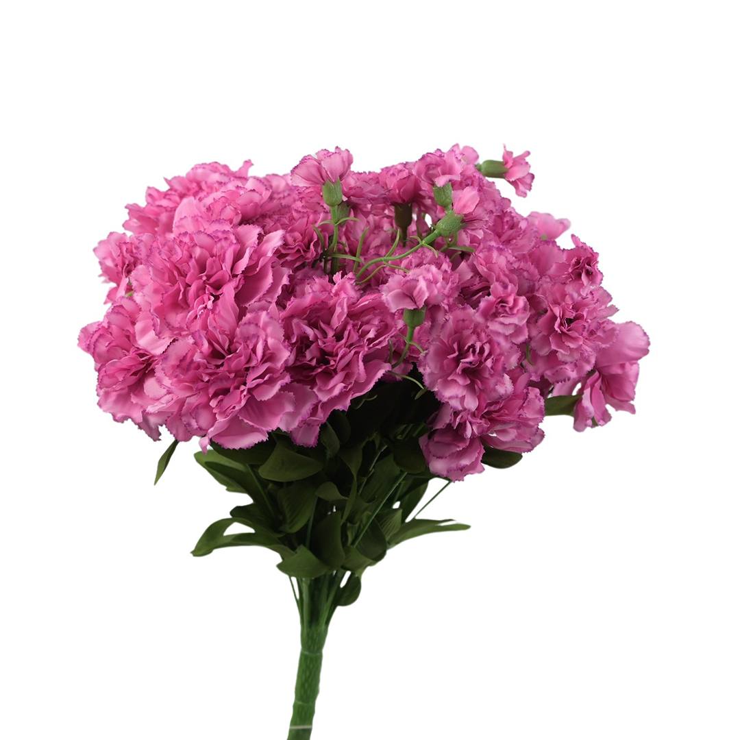 Sztuczny bukiet goździk w kolorze ciemnym różu 40 cm