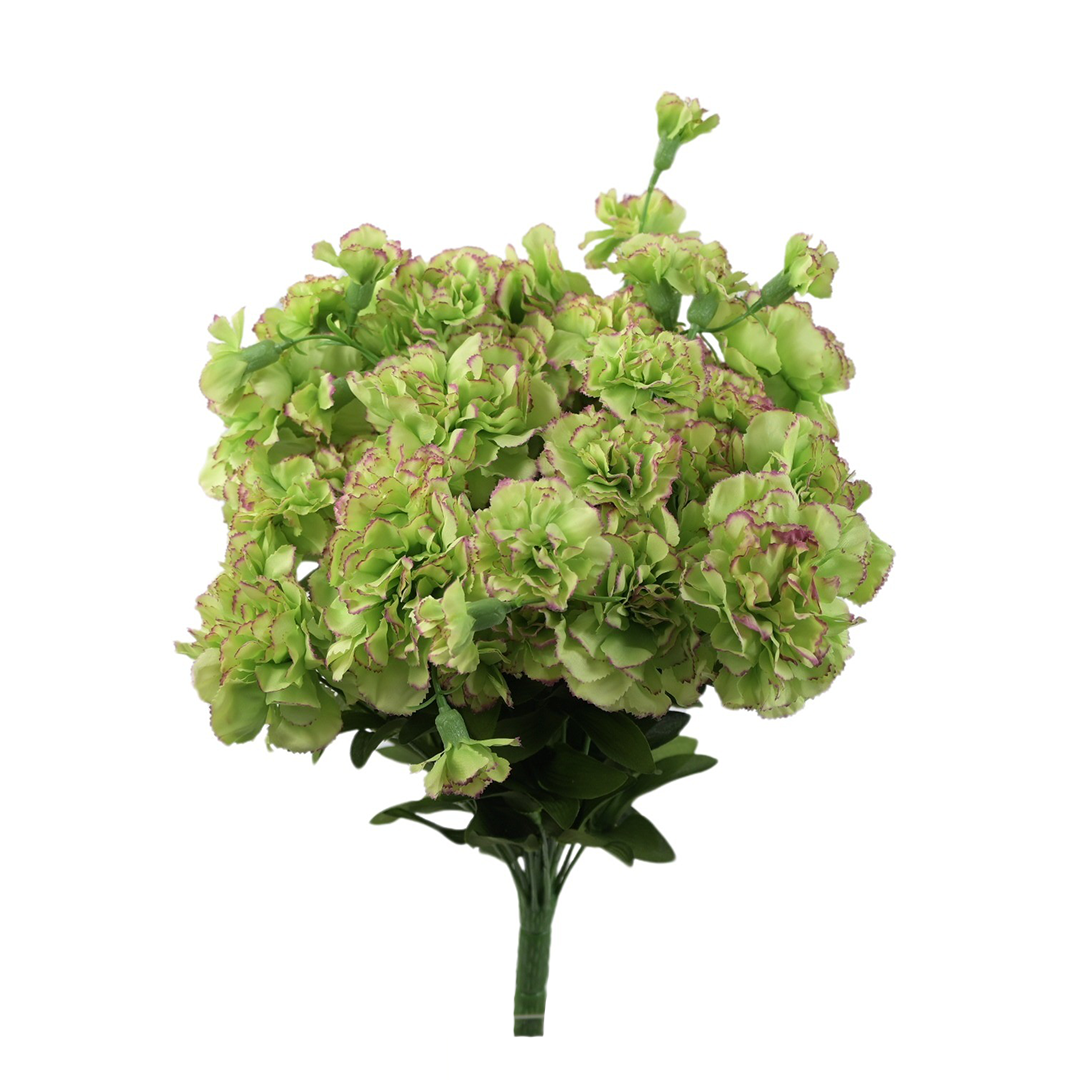 Sztuczny bukiet goździk w kolorze zielonym 40 cm