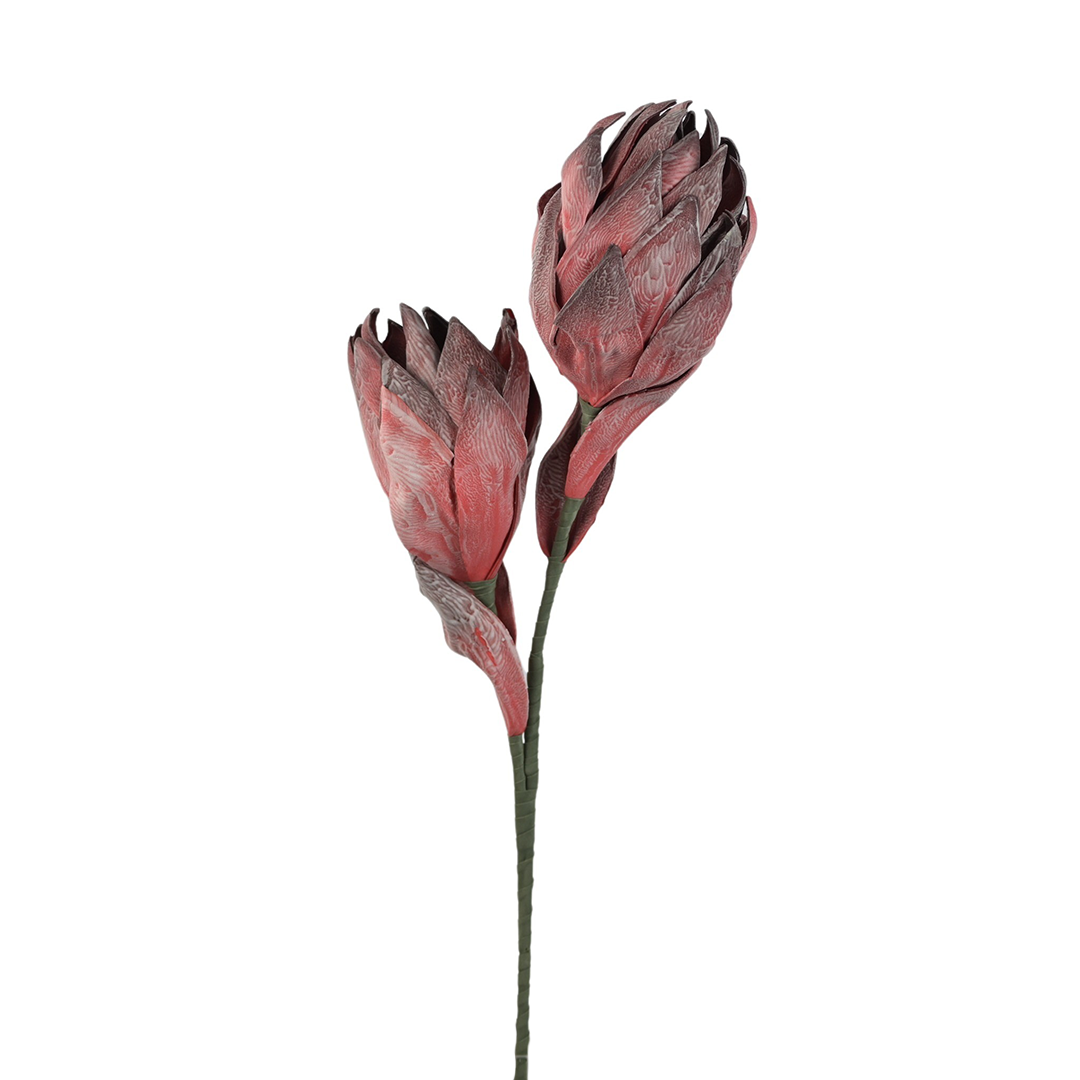 Sztuczna protea piankowa w kolorze czerwonym 100 cm