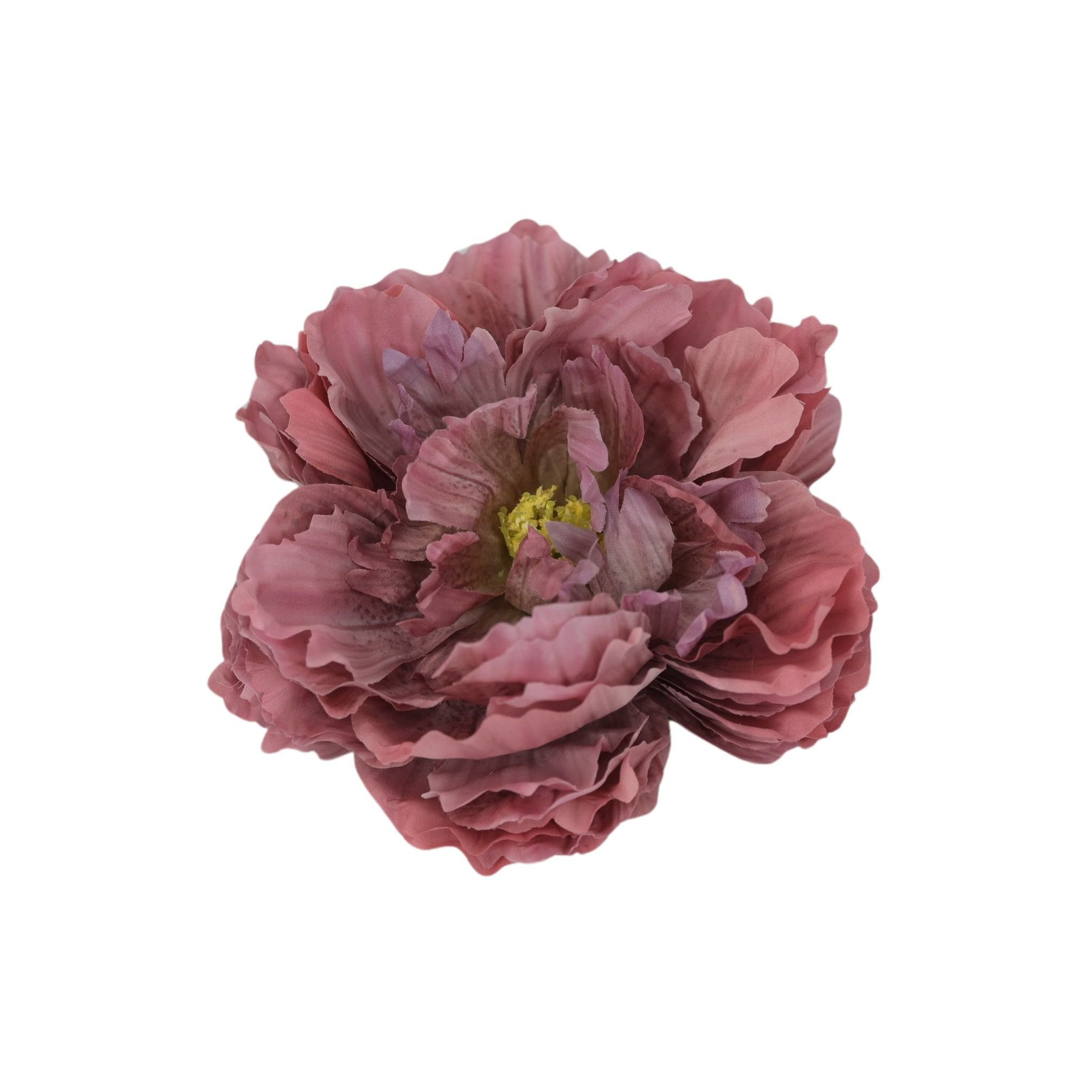 Sztuczna główka piwonii w kolorze fiołkowo/różowym 14 cm