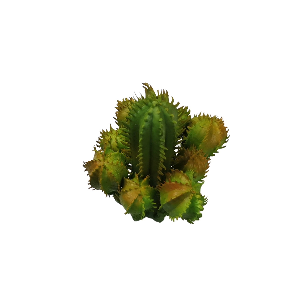 Sztuczny mały kaktus w kolorze zielono-pomarańczowym 12 cm
